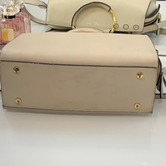 Kurt Geiger White Satchel with Gold Accents